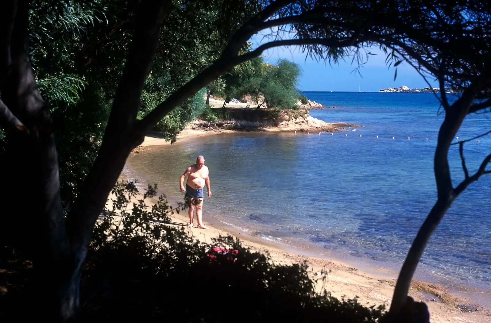 Cannigione beach under the pines, near the Sciumara dock