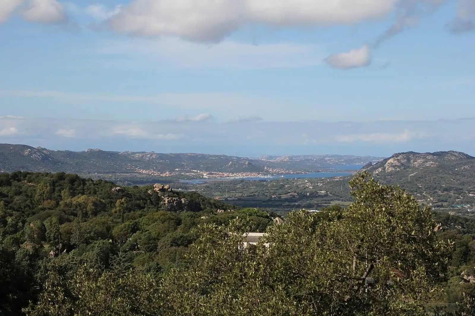 The Gulf of Arzachena seen from Cannigione, where the sailboat Isabella is moored